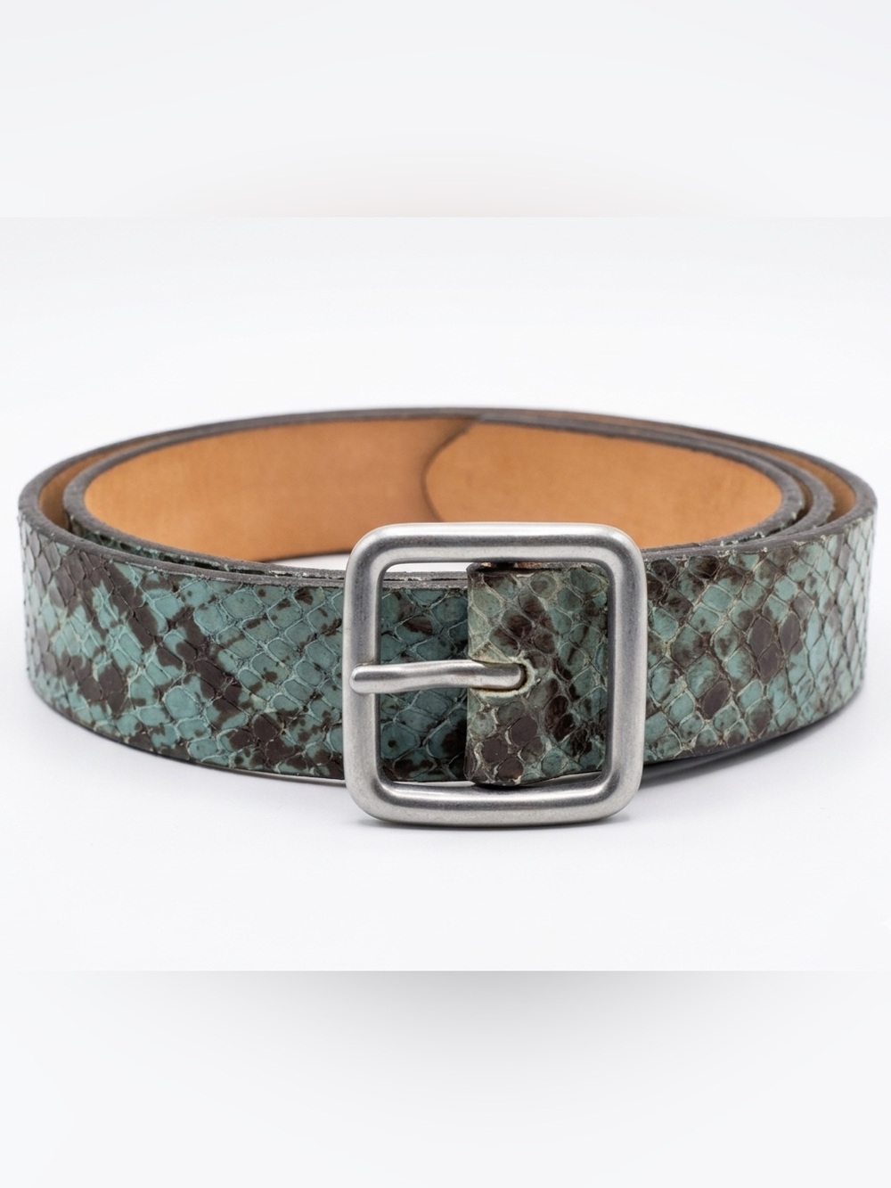 GAP Leather Blue Snakeskin Print Belt